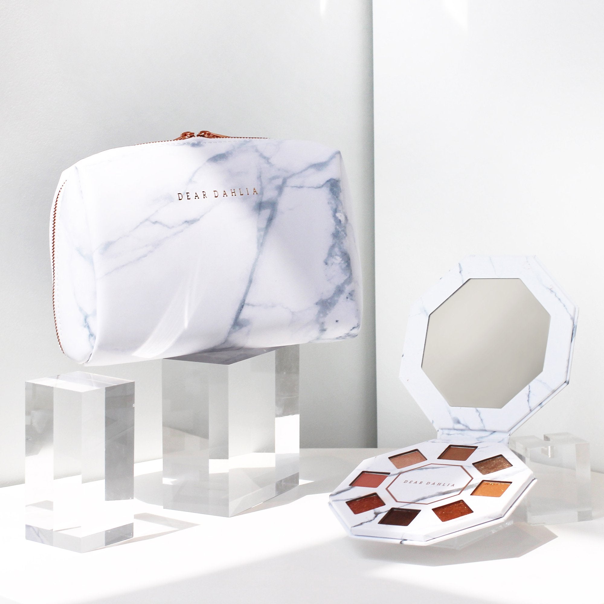 Signature Marble Makeup Pouch