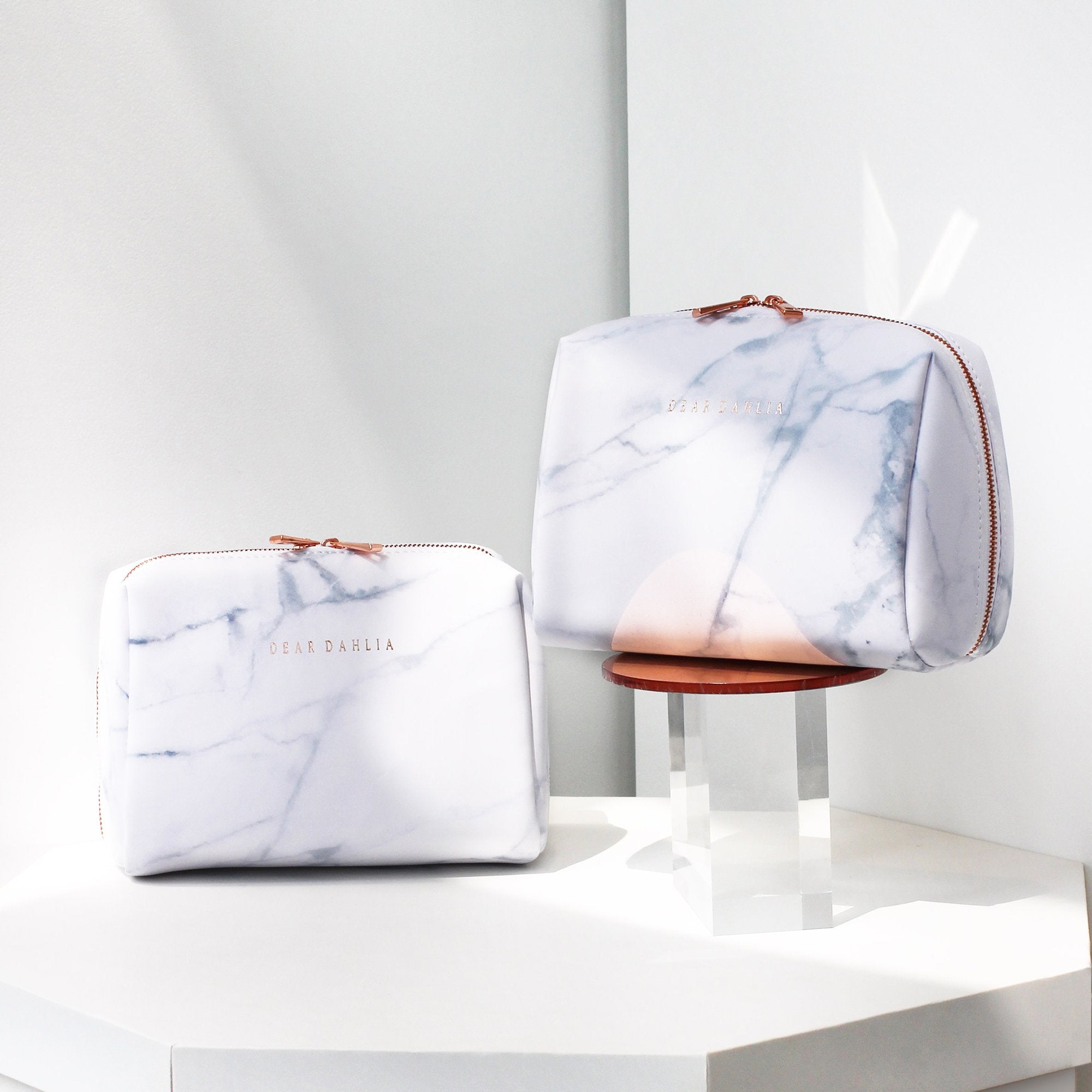 Signature Marble Makeup Pouch